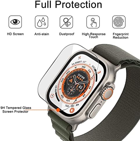 OMEE [6 חבילה] מגן מסך זכוכית מזג תואם ל- Apple Watch Ultra כיסוי מלא אטום למים HD 9H Sluar